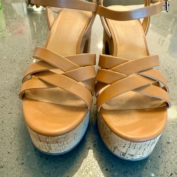 Crown Vintage Tan Cork Wedge Sandals - Picture 4 of 5